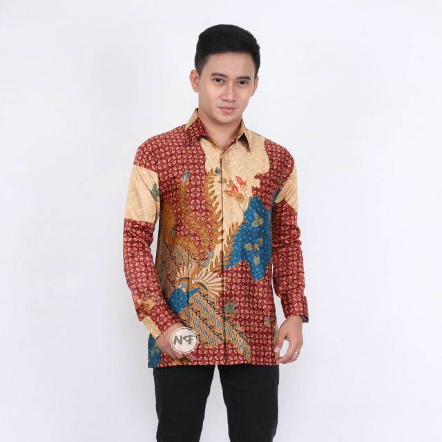 Kemeja pria batik semi sutera