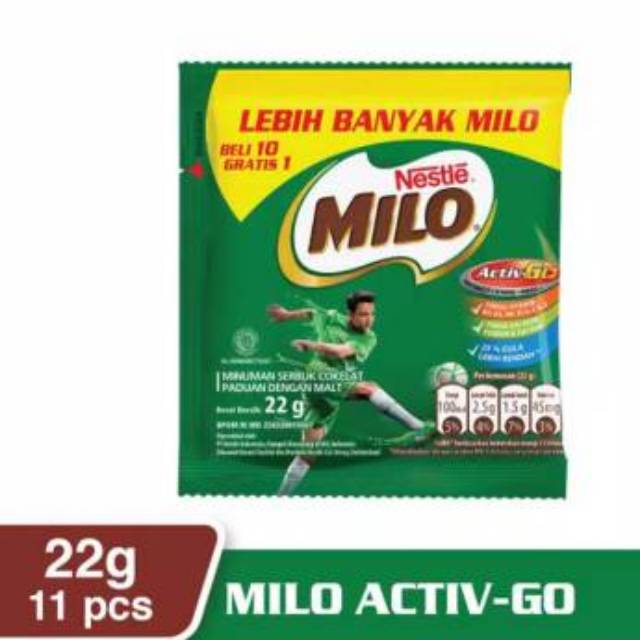 Milo Saset 22 Gram Beli 10 Gratis 1