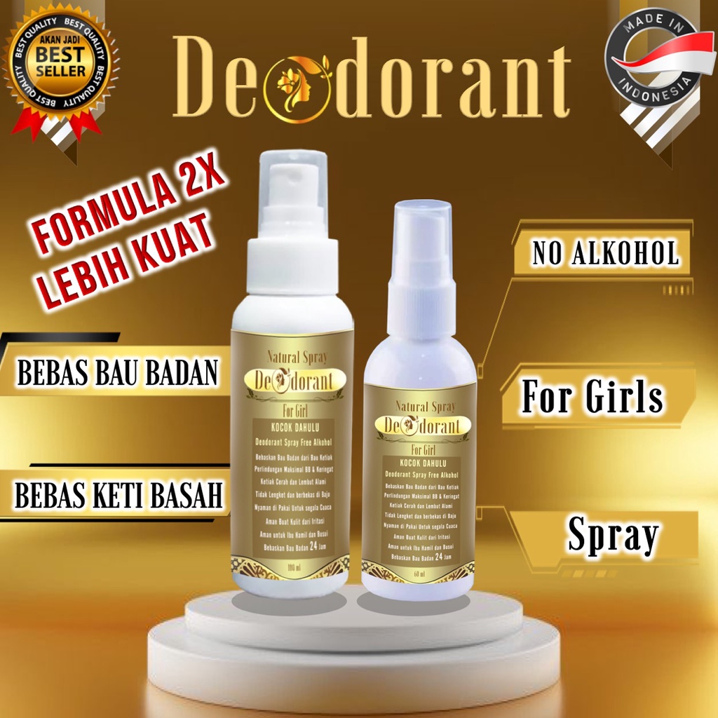 Deodorant Spray For Woman Penghilang Bau Badan Ampuh Ketiak Kering No Alkohol Pencerah Ketiak Hitam No Parfume