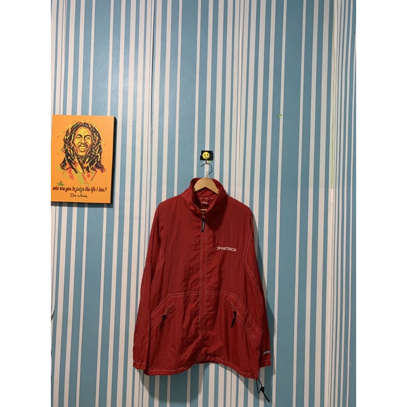 Patrick Merah Windbreaker jaket Sepeda jaket running jaket olahraga big Size XL Second Thrift Prelov