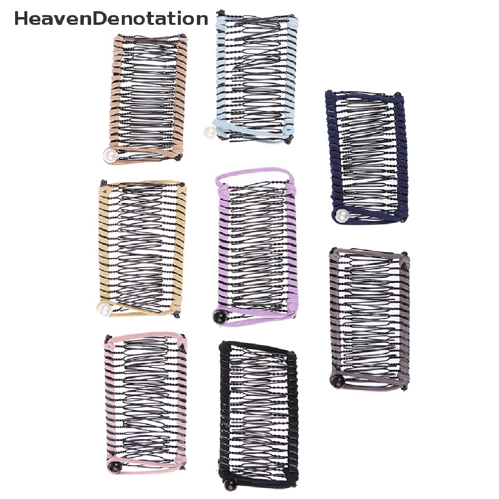 [HeavenDenotation] Vintage Banana Hair Clip Double Comb Hair Accessory Stretchable Banana Comb