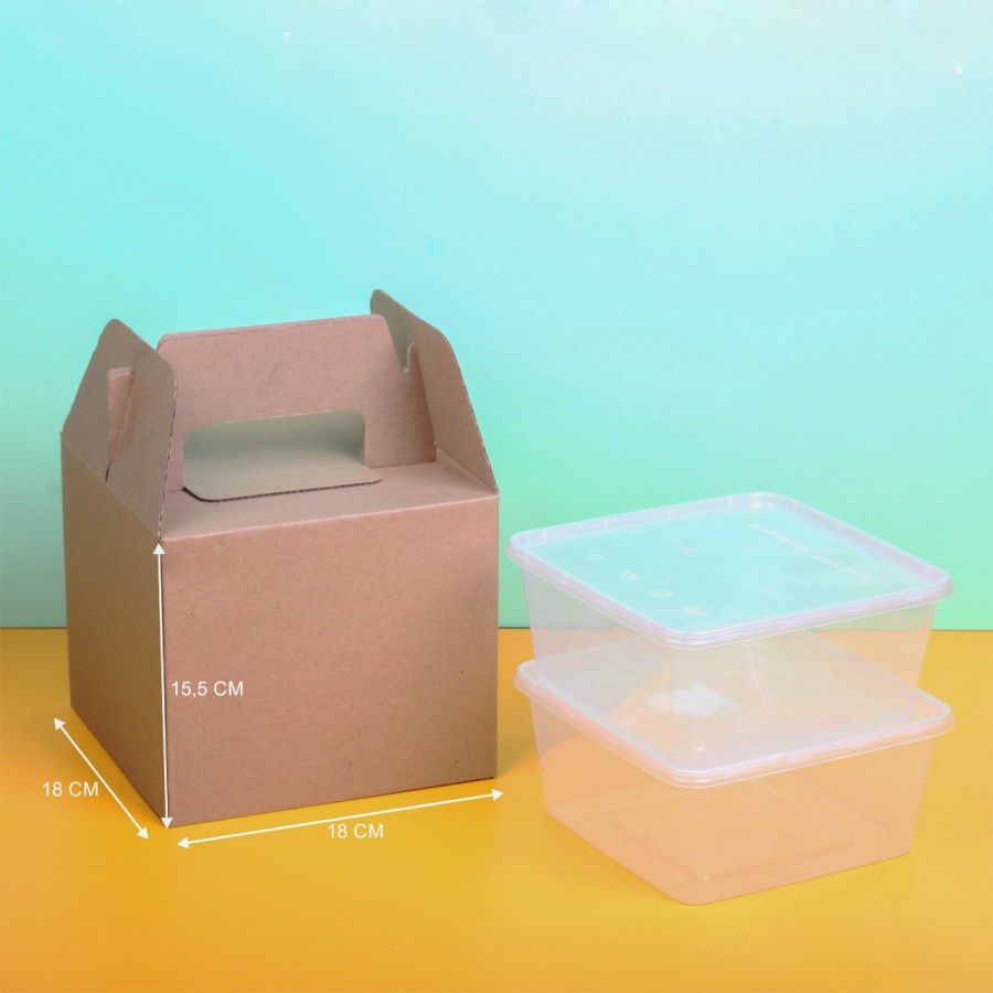 

10Pcs Box Jinjing Kotak Hampers 18x18x15,5cm Dus Parcel 2 Toples Packaging Mika Thinwall 1500ml