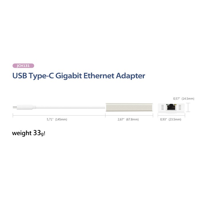 J5Create JCE131 USB Type-C Gigabit Ethernet Adapter