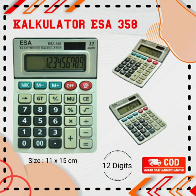 

Kalkulator Sekolah Kantor Office Calculator Backspace ada Tombol On Off Free Baterai Kalkulator 12 Digit