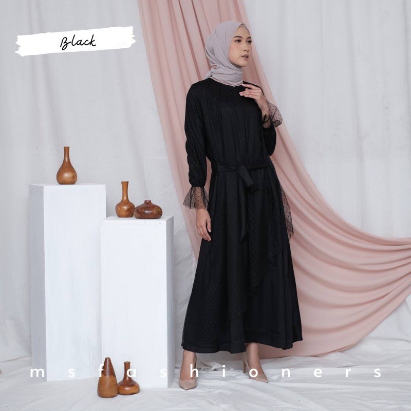 zalwa Dress busui 6 Warna/ gamis kondangan/ dres busui friendly/ dress rubiah/ dress hitam/ baju pes