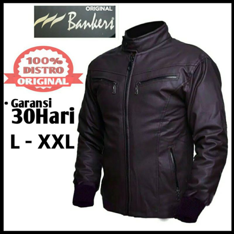 Jaket Kulit Distro BKR041 Premium Pria | Jaket Motor Bikers Touring cowok Laki laki