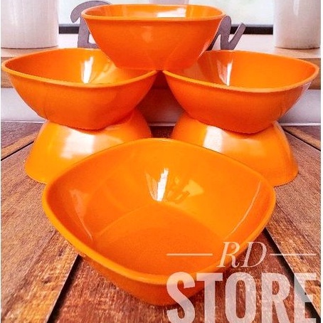 PROMO 6.PCS MANGKOK PERSEGI MELAMINE POLOS