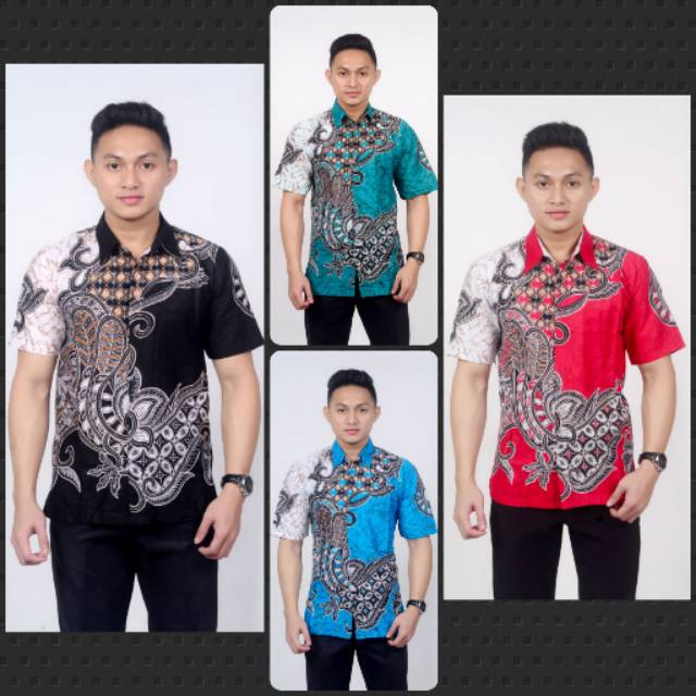 Kemeja Batik Lengan Pendek / Hem / Sragam Kantor / kondangan / baju Pria dewasa /  formal / Kasual