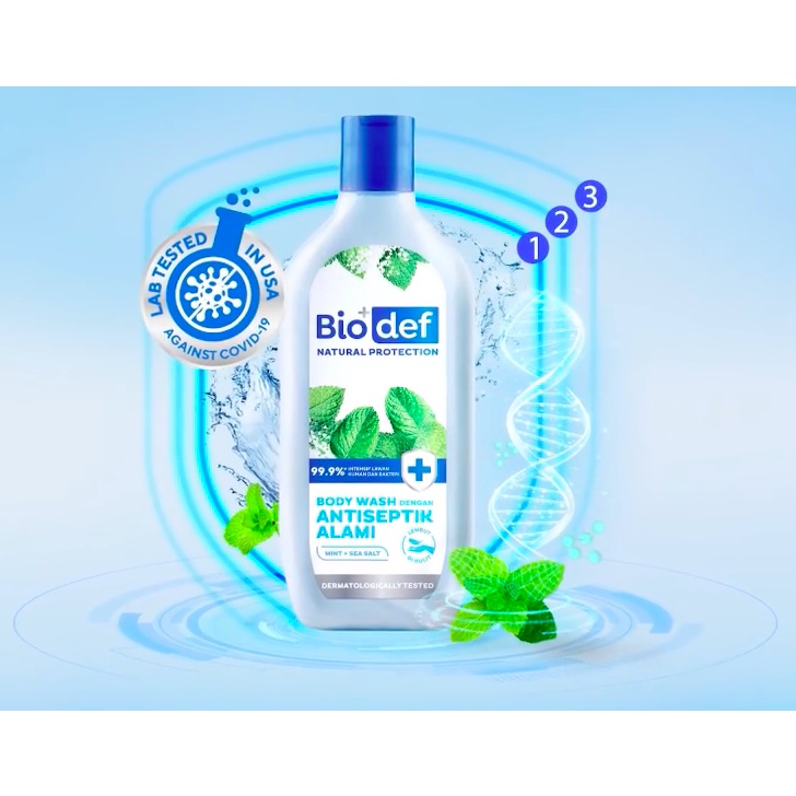 ✿ALDA MART✿ Sabun Mandi BIODEF Body Wash Antiseptik Alami Mint + Yuzu | Seasalt | Green Tea Pouch 400mL