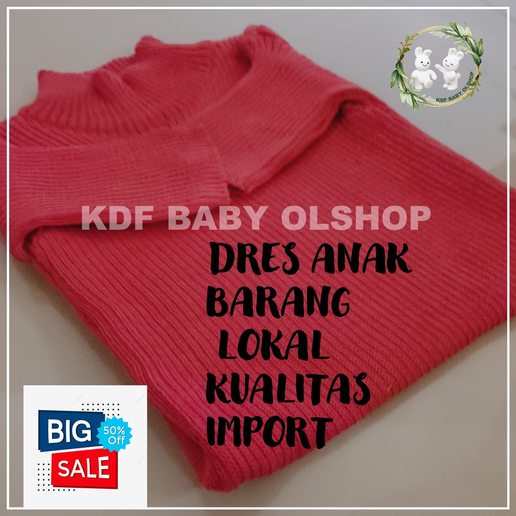 DRES RAJUT ANAK DRES ANAK PEREMPUAN USIA -123 TAHUN DRES POLOS DRES PRODAK LOKAL KUALITAS IMPORT DRES MURAH