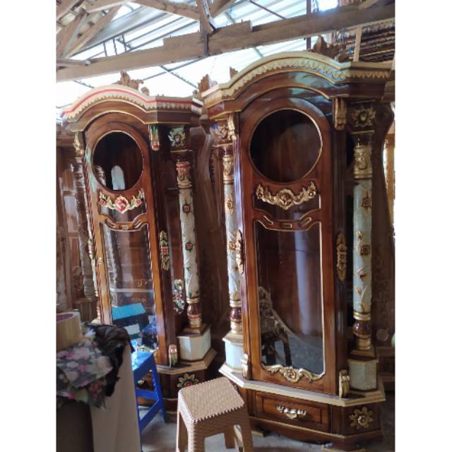 Jam dinding / almari jam mewah jati tua