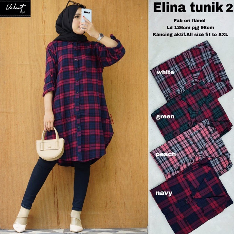 ATASAN WANITA FLANEL ELINA TUNIK #2 BY VALENT
