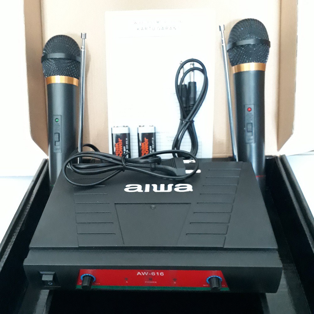 Aiwa AW-616 Microphone Wireless Mic Karaoke Tanpa Kabel