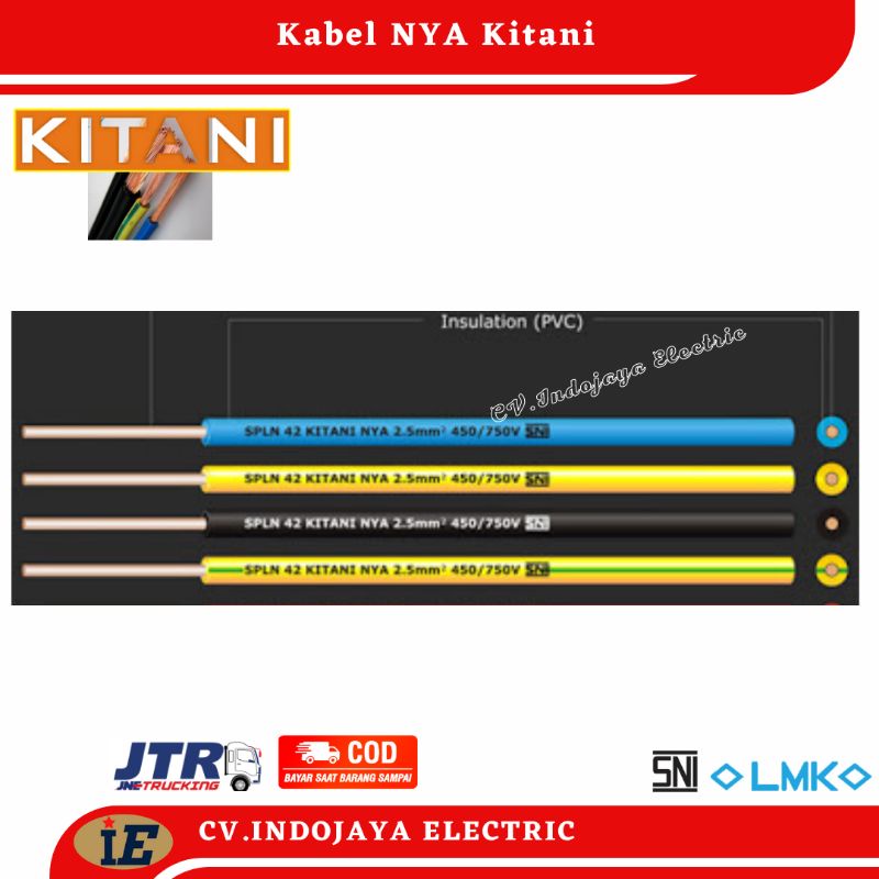 Kabel Kawat NYA 2,5mm Kitani Kabel Panjang100 meter Kabel Listrik Kawat Tunggal/Engkel
