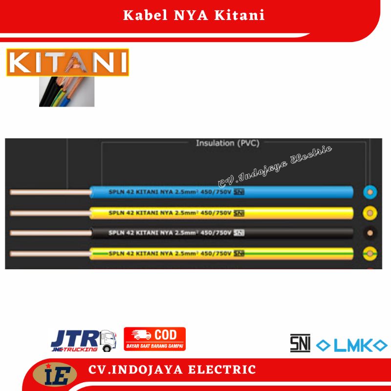 Kabel Kawat Nya 2,5mm² Kitani Kabel Panjang 50 meter Kabel Listrik Kawat Tunggal/engkel