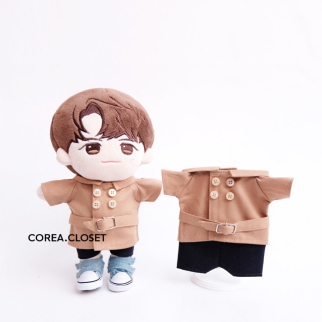 (PO) Kpop Doll Clothes (1 set : Trench Coat & Black Jeans)