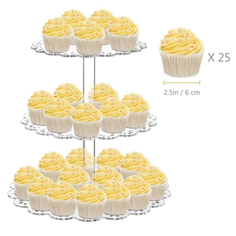 Stand Holder Display Kue 3 Tingkat Untuk Baby Shower / Ulang Tahun / Pernikahan