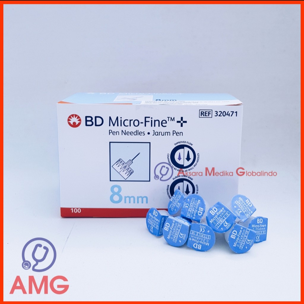 BD MICRO FINE 8mm (BIRU MUDA) ISI 10PCS #AMG