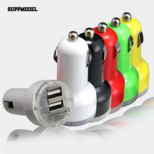 Adaptor Charger Mobil USB Ganda 5V 2.1A / 1A