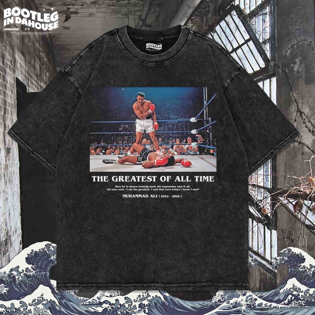 KAOS MUHAMMAD ALI OVERSIZE WASHING VINTAGE TEE | OVERSIZE WASHED T-SHIRT | KAOS OVERSIZE | KAOS WASH