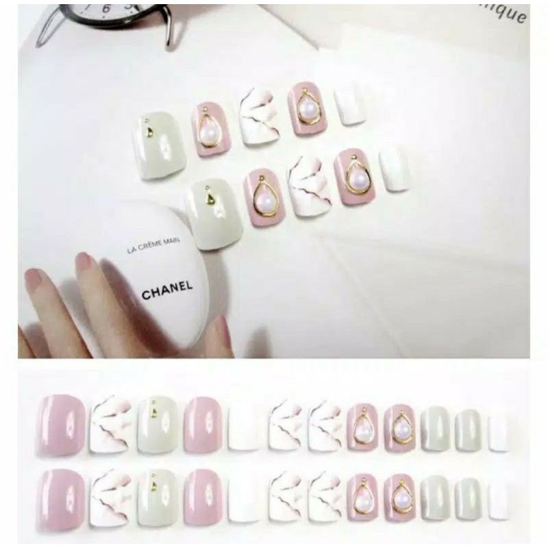NAIL FAKE LANGSUNG PAKAI ISI 24PCS FREE NAIL GLUE NAIL EXTENSION