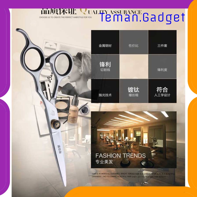 TG-FE220 BIUTTE.CO SET GUNTING RAMBUT SASAK &amp; FLAT HAIRDRESSING SCISSORS - XK10