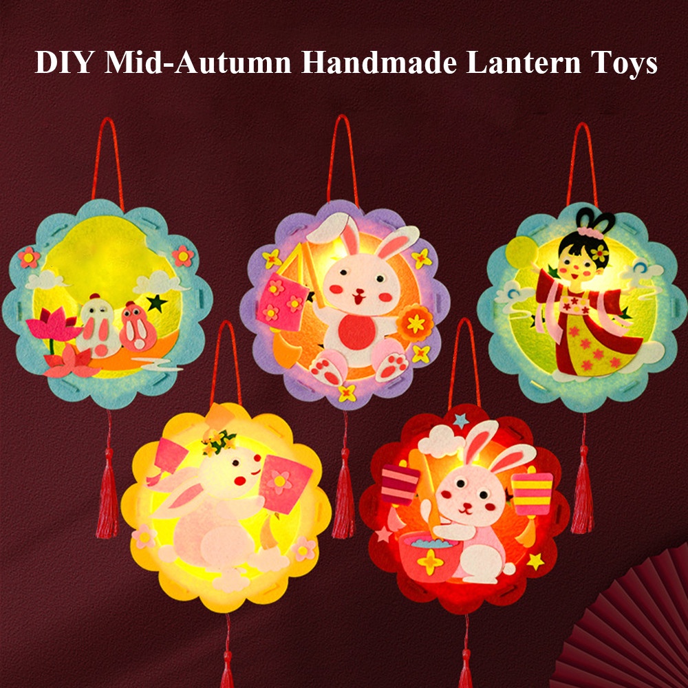 Mainan Lentera luminous Handmade DIY portable Motif Kartun Hewan Untuk Edukasi Anak Tk