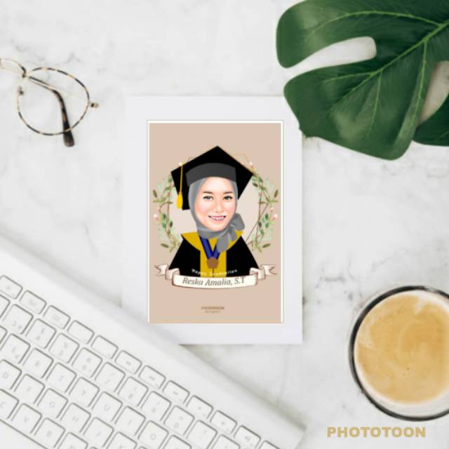 FRAME ILUSTRASI UKURAN 4R / KADO WISUDA / KADO ULTAH / ILUSTRASI / VECTOR