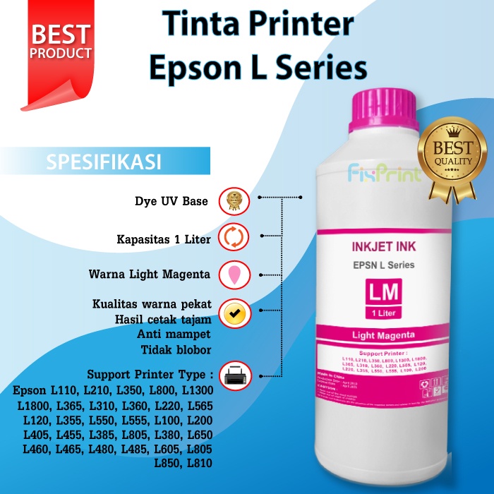 Tinta Epson L Series Pengganti 664 003 1 Liter Refill Ink Printer L110 L120 L121 L210 L220 L300 L310 L350 L355 L360 L365 L380 L385 L405 L485 L550 L555 L565