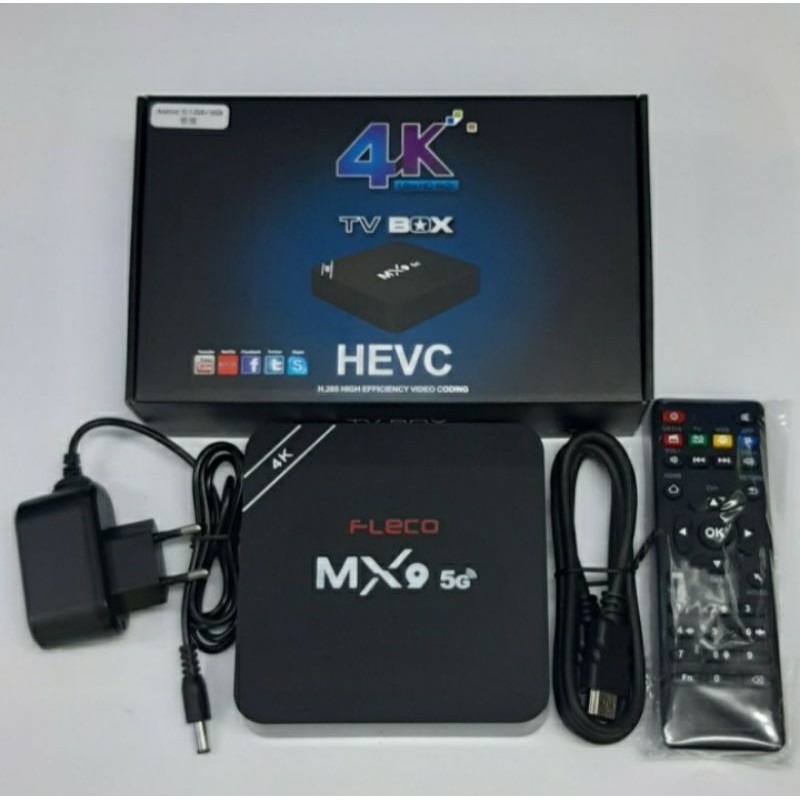 ANDROID BOX/TV BOX FLECO MX9 5G, Bisa terima siaran lokal dan Luar negeri.