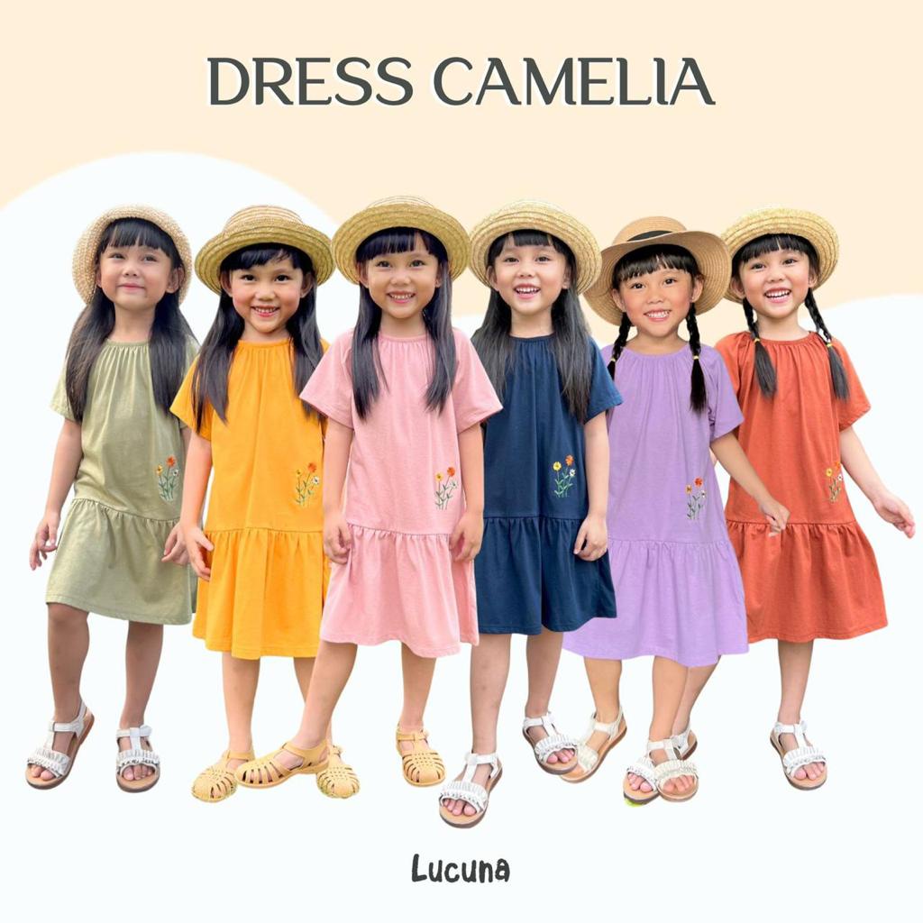 Smilee Dress Camelia 1-5 Tahun Lucuna Dress Fashion Bunga Anak Perempuan CBKS S23