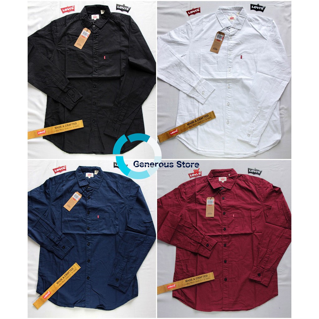 kemeja lv original  - promo harga distributor - kemeja lv polos - kemeja lengan panjang