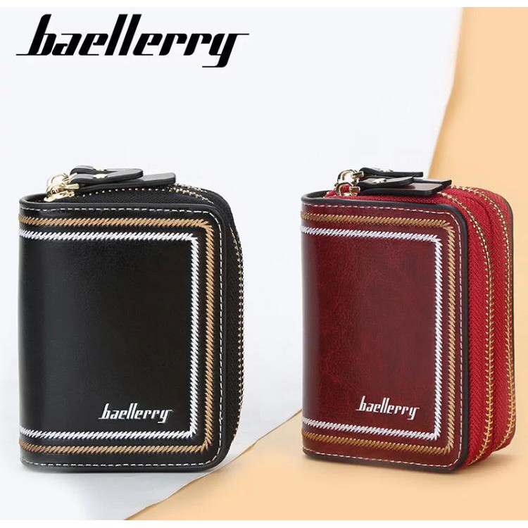 Baellerry Dompet Gantungan Kunci Mobil + Dompet Kartu Card Holder Kulit BLY27