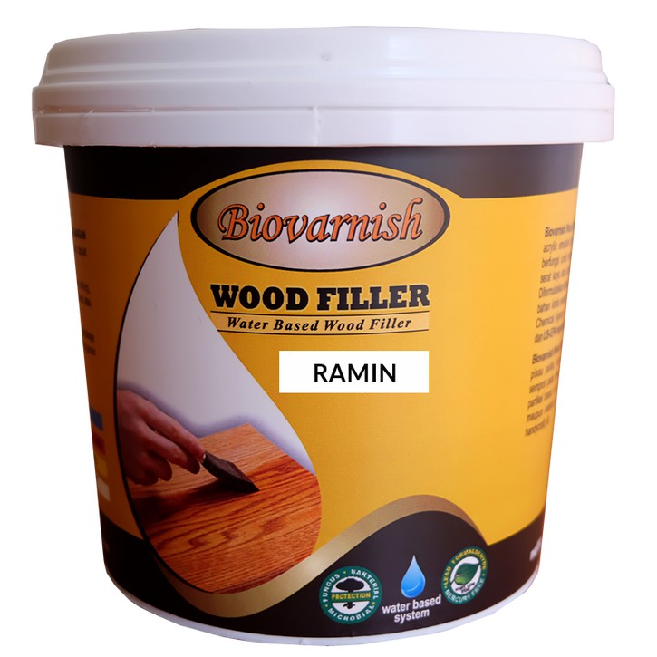 Dempul Kayu Berkualitas Biovarnish Wood Filler Ramin/Jati 1,5 Kg Waterbased