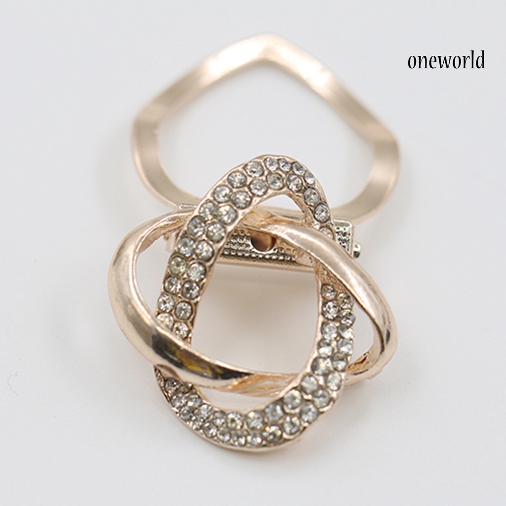 OW@ Brooch Gold-plated Sturdy Gold-plated Alloy Women Scarf Holder Ring for Daily Wear