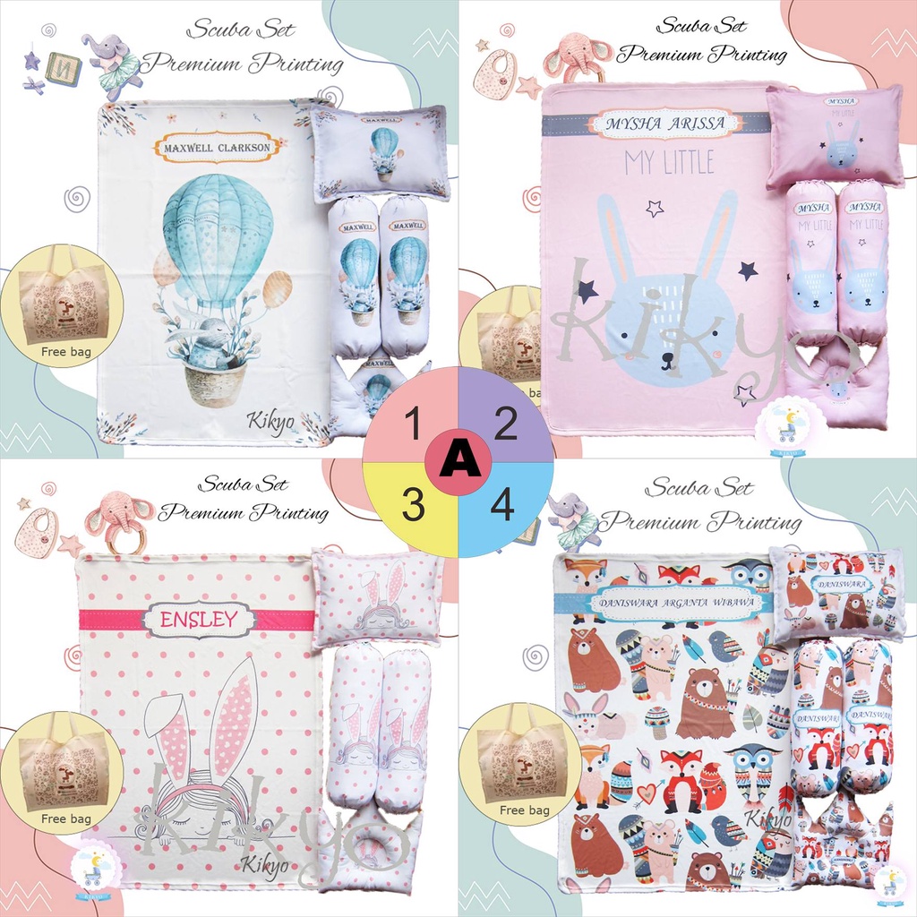 Scuba set / premium bedding baby / bedding bayi custom / custom baby bedding / selimut nama bayi / bedding baby custom /kikyo