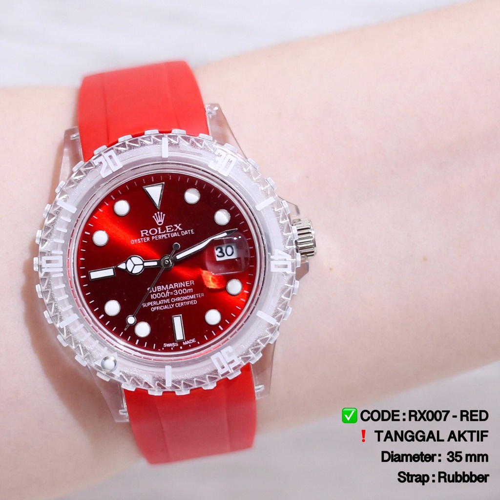 Jam tangan digital pria wanita rubber transparan watch anti air RX007