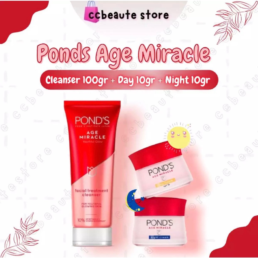 [Paket Hemat 3 Produk] Ponds Age Miracle Youthful Glow Facial Foam + Ponds Age Miracle Day + Ponds A