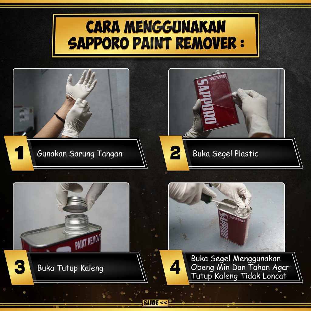 Paket Remover Sapporo 1/4 Ltr / Perontok Cat / Soda Api