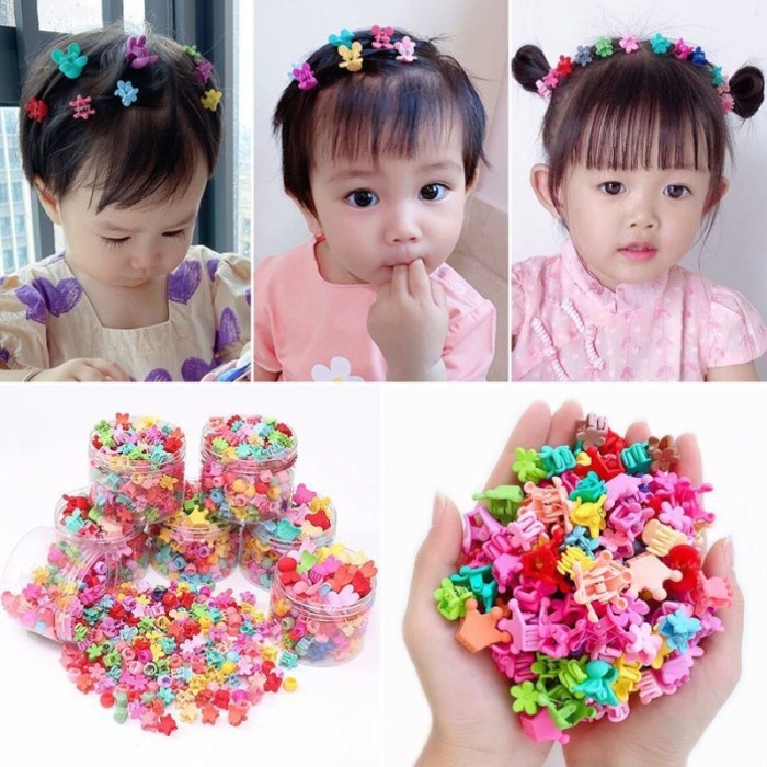 jepit anak mini korea isi 50 pcs import motif mix seri 12