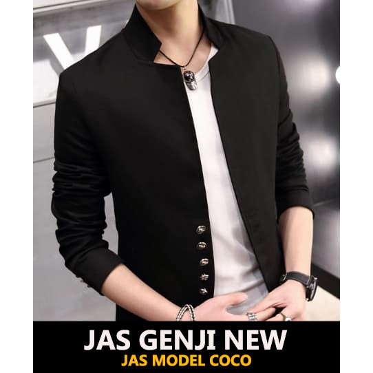 JAS PRIA NEW GENJI BLACK TWIST - JAS COWOK KEREN MODEL KOKO BAHAN ISTIMEWAH HIGH TWIST TEBAL