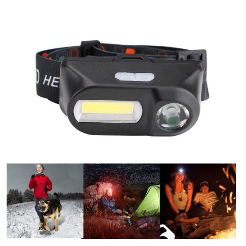 [KEMAH] - TaffLED Headlamp Flashlight Headlight LED 3 Modes COB - KX-1804 - Black