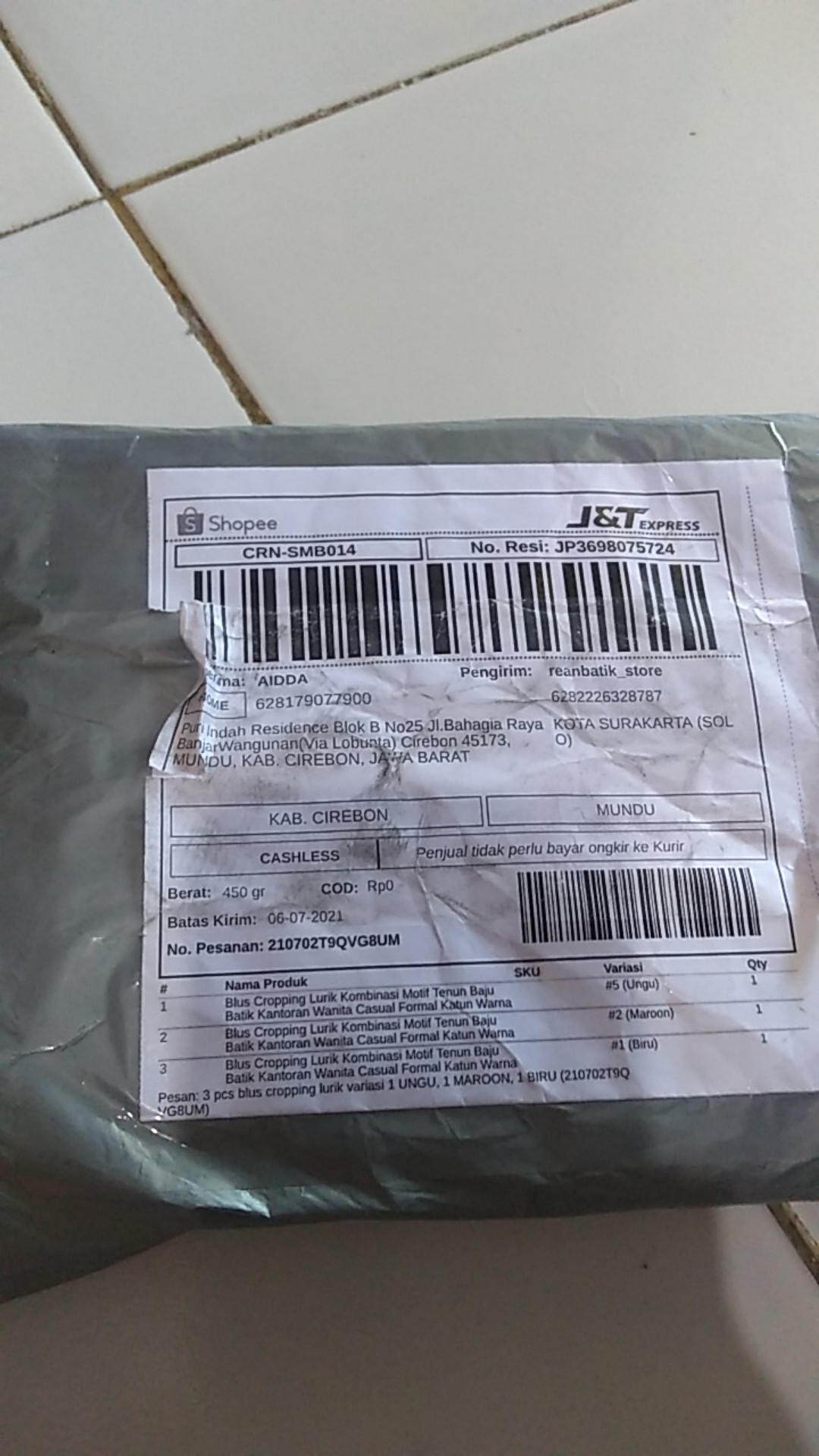 Blus Cropping Lurik Kombinasi Motif Tenun Baju Batik Kantoran Wanita Casual Formal Katun Warna