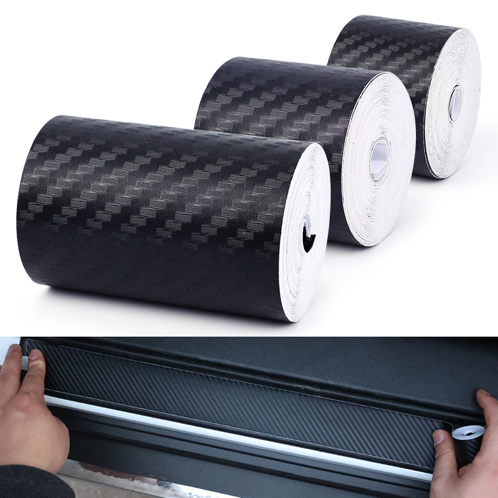 Stiker Pelindung Bumper Pintu Mobil Motif Carbon Fiber Untuk Dekorasi