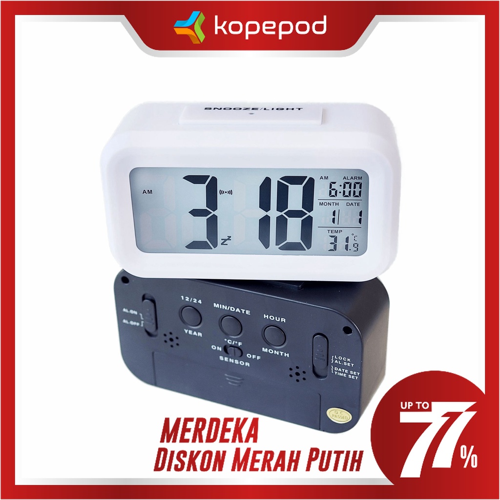 Jam Meja Digital / Jam Weker / Digital Smart Alarm Clock Sensor Cahaya