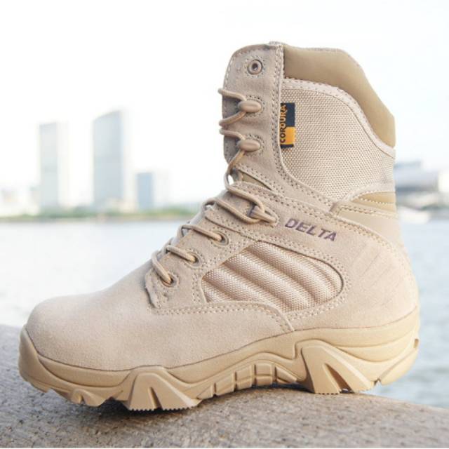 Sepatu Original Delta Cordura Cream | Tactical Gurun Boots Safety Quality Equipment Tinggi 8 inci