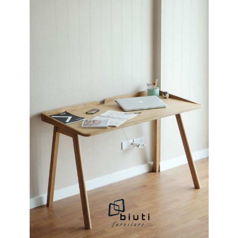 meja belajar & kerja - meja kayu jati minimalis modern