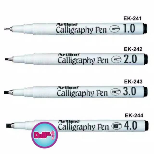 

Pulpen Kaligrafi Artline / Calligraphy Pen Black EK-241, EK-242, EK-243 1.0, 2.0, 3.0