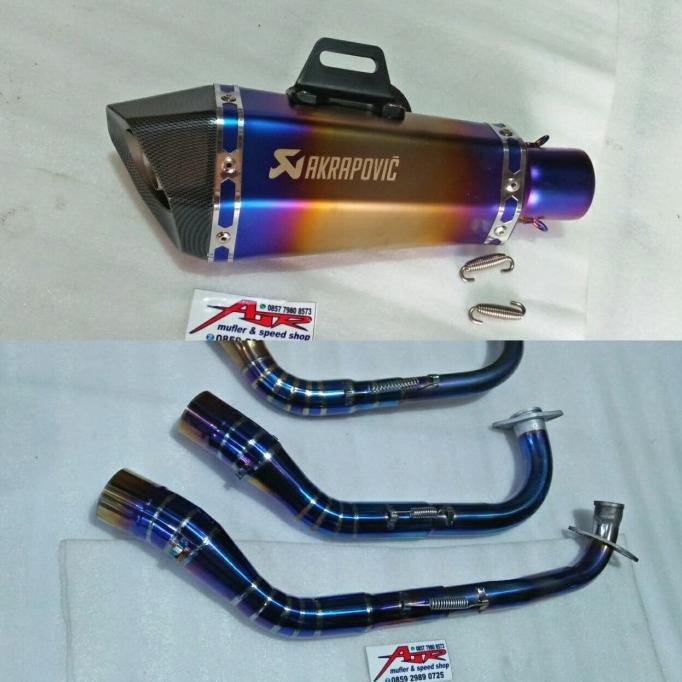 Hot Sale Knalpot Akrapovic Import Blue Carbon Fulset Leher Bluemoon Aerox Nmax Hot Sale