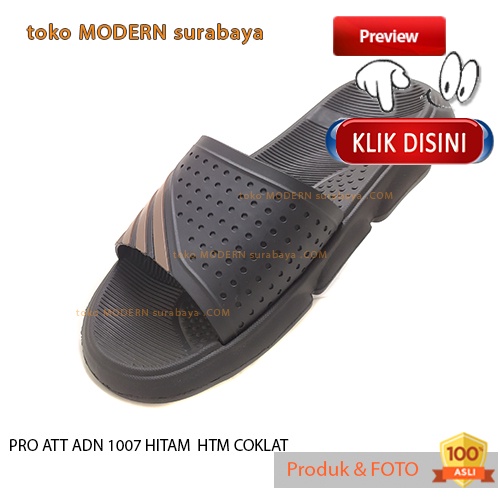 Sandal pria casual sandal slide karet murah PRO ATT ADN 1007 HITAM HTM COKLAT